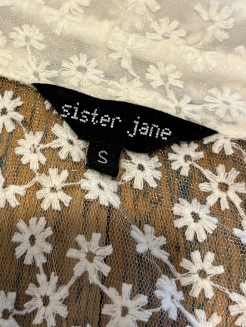 SISTER JANE White Floral Lace Blouse Size S - Picture 2 of 12